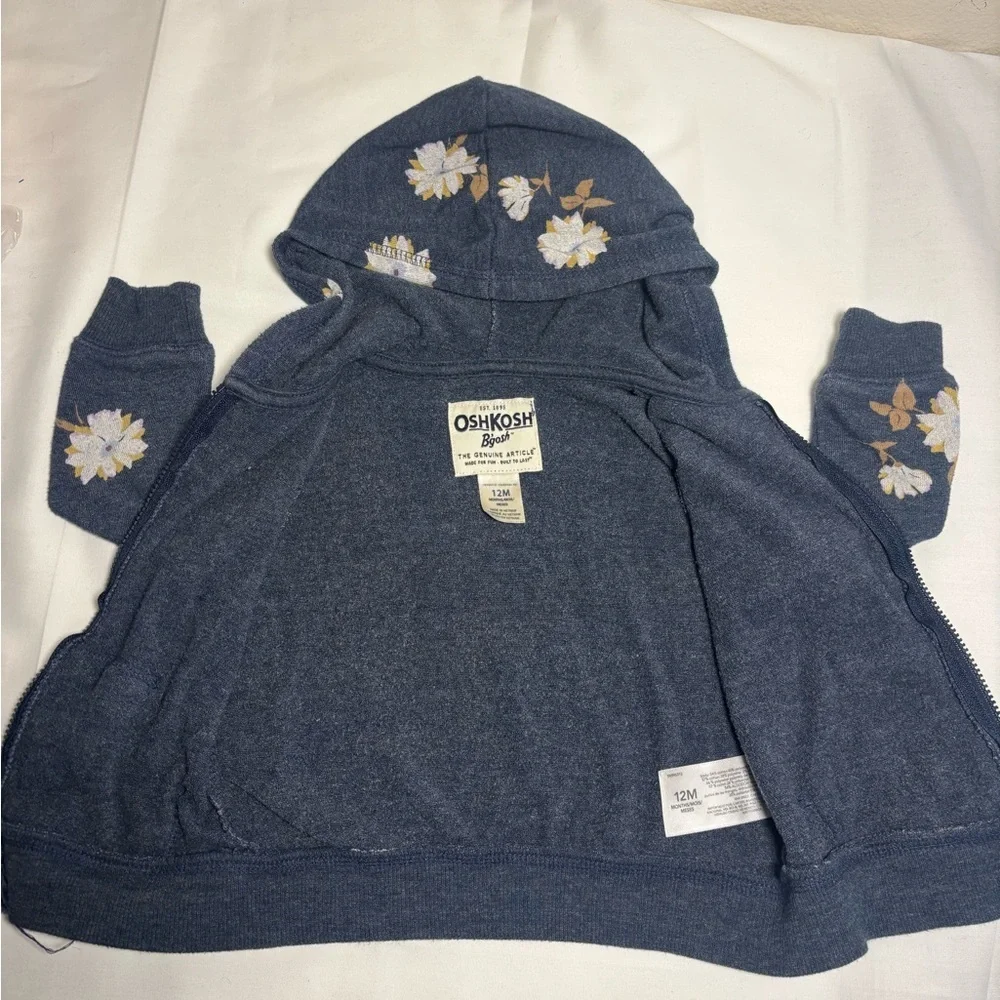 Osh Kosh‎ B’Gosh Floral Kids Hoodie - Navy Blue